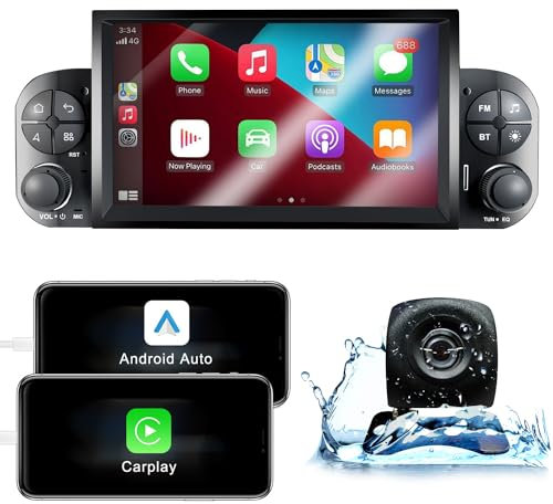 ANKEWAY Autoradio per Fiat Panda 2013-2020, 6,2 Pollici [2G+32G] Android Autoradio 2 DIN con CarPlay Senza Fili + Android Auto Senza Fili, GPS Nav, WIFI, Radio RDS/FM +SWC + Fotocamera posteriore