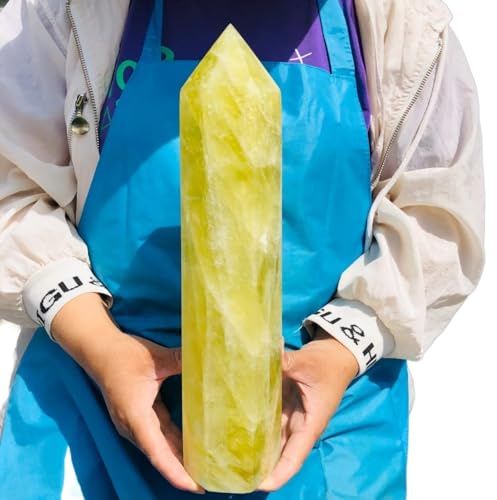 KatLin Decorative Ornaments Natural Yellow Crystal Obelisk Quartz Crystal Energy Column (Size : 350-400g)