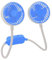 Ventilador Portátil De Cuello Klack De Doble Cabeza - Ventilador Manos Libres Recargable Por USB, Azul