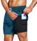 HMIYA Badehose Herren 2 in 1 Badeshorts Schwimmhose Schnelltrocknend Kurz Boardshorts mit Kompression und Reißverschlusstaschen(Pfauenblau XL)
