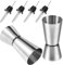 Cocktail Messbecher Edelstahl Barmaß 2 Stück Messbecher Rostfreier Edelstahl Cocktail Maß Jigger Doppelmaß mit 4 Flaschenausgießern für Bar Party Wein Drink Shaker