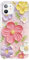 luolnh Compatible with iPhone 12/12 Pro Case Colorful Retro Oil Painting Printed Flower Glitter Glossy Cute Protective TPU Silicone Cover Phone Case for Girls Women(Pink Yellow)