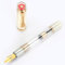 Jinhao 1935 Tiandao Füllfederhalter, Größe 8, feine Feder, goldener Gitarrenclip, weißes und transparentes Acryl mit Konverter