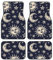 Auto Fußmatten Set 4pcs Auto Teppich Sonne Mond Sternenhimmel Boho Chic Art Universal Auto Boden Teppiche Auto Zubehör für Limousine, SUV, LKW, Vans