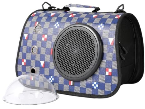 cat Bags Portable Folding Cat Bag Trendy Transparent Outdoor Portable Cat Backpack Three-Hole Breathable Linen Pet Bag Soft Side Travel Cat Bag(R)