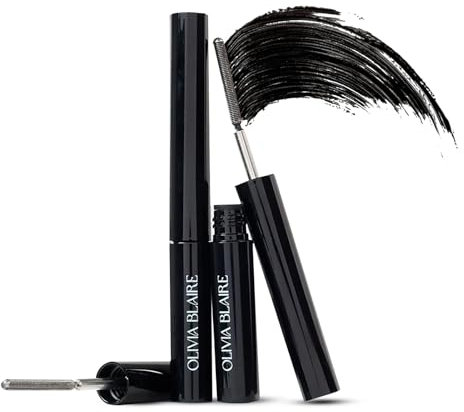Olivia Blaire Iron Wand Mascara 2025 Upgraded, Washable Metal Rod Mascara, Black Waterproof Tubing Mascara Volume and Length, Long-Lasting Volume Mascara Waterproof, Smudge-Proof (Black, 5g)