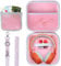 Lebakort Storage Case Compatible with Yoto Mini Kids Audio Music Player & Yoto Headphones Children Speaker Plays Audiobook Cards Radio (Pink + Off White Case)