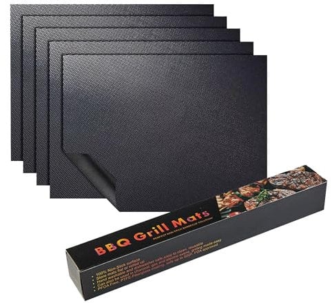 Oven Liner for Bottom of Electric Oven 5 Pack BBQ Grill Mat 1.3 * 1.5 in Heat Resistant Silicone Oven Liners Oven Drip Pans - Non-Stick Reusable Kitchen Accessories (Black)