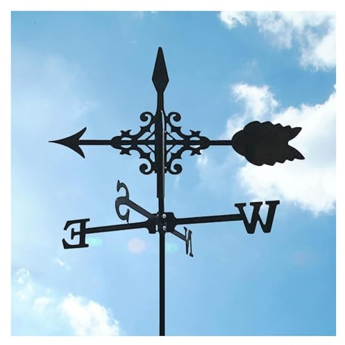 MEMEM Verstärkte Pfeil-Wetterfahne for den Garten, Eisenkonstruktion, Windwetterfahne, Garten, Terrasse, Hof, Ornament, Dachdekoration(Arrow Ornament)