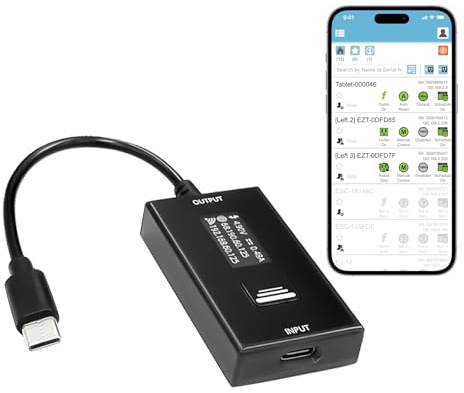 ezOutlet Wi-Fi IP Enabled Remote DC Power Switch (USB Type-C Plug) with Auto Reboot, Integrated Power Metering, Manage via Free APP & Cloud (Scalable). Ideal for Homes & Small Offices.