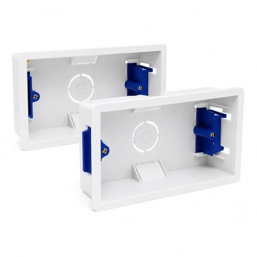 Doppelter 2-Gang-Trockenfutter für Gipskartonplatten, Unterputzdose mit verstellbaren Ösen, 35 mm, für Frontplatte (2)