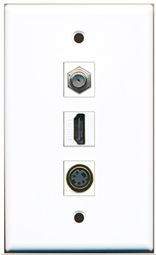 RiteAV – 1 Port HDMI und 1 Port Koax-Kabel TV-F- und 1 Port S-Video Wall Plate