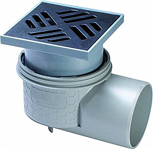 Kessel-Ablauf-Practicus 45110. 40 DN100 seitlich Rost schwarz 138x138