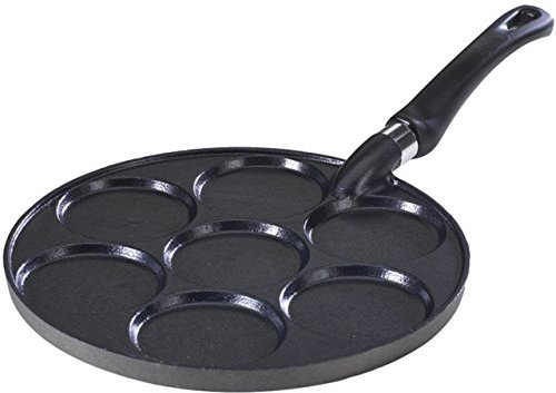 Nordic Ware Scandinavian Silver Dollar Pancake Pan, Cast-Aluminium Pancake Maker - Black, 17.5 x 10.2 x 2.5