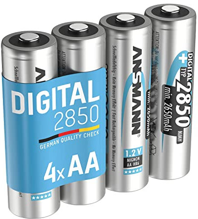 ANSMANN 4x Batterie ricaricabili stilo AA - Tipo 2850 (min. 2650 mAh) 1,2V NiMH - Pila a ricarica veloce - fino a 1000 cicli di ricarica eco-friendly