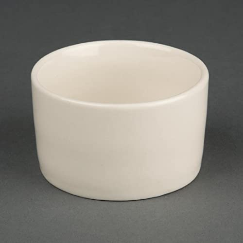 Olympia Contemporary Porcelain Ramekins 70mm, Ivory, Pack of 12 | Fully vitrified bakeware protects hotelware against heat and thermal shock, with rolled edges for chip resistance.