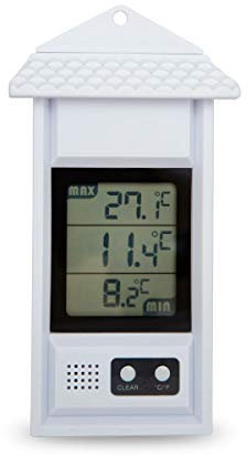 Digital max/min Thermometer for conservatories, greenhouses & Grow Rooms (White)