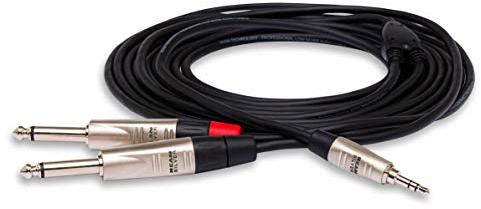 Hosa HMP-006Y Pro Stereo Breakout Cable - 3.5mm TRS Male to Dual 1/4-inch TS Male - 6 Foot