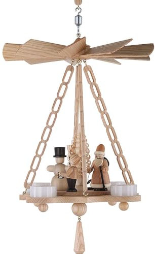 Volkskunstwerkstatt Unger Deckenpyramide - Hängepyramide mit Weihnachtsmotiv - Original Erzgebirge® #0770