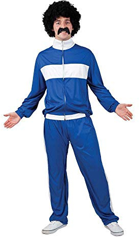 Adult Mens 80's Retro Trackie - Blue Fancy Dress Costume