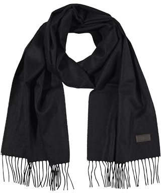 Hickey Freeman Solid 100% Cashmere Scarf for Men – Ultra-Soft Men’s Winter Scarves, 72-Inches x 12-Inches, Black