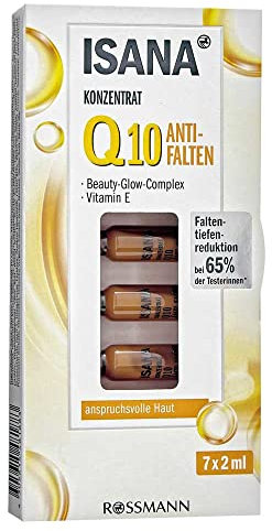 ISANA Q10 Anti-Falten Konzentrat 14 ml 7x2 ml für anspruchsvolle Haut, Anti-Age Protect Complex & Acaibeeren-Extrakt, nachweisliche Anti-Falten Wirkung