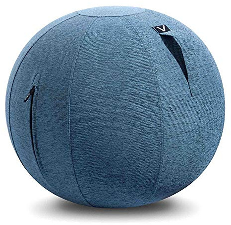 Vivora Luno Sitzball für Zuhause, Büro, Yoga, Stabilität und Fitness, Gymnastikball mit Pumpe und Griff, Basisring nicht notwendig