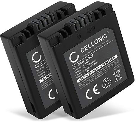 CELLONIC, Battery for Camera compatible with Panasonic Lumix DMC-FZ5, DMC-FZ20, DMC-FZ2 (7.4V, 700mAh) 2 Pieces