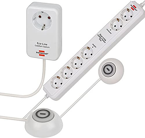 Brennenstuhl, Eco Line Comfort Switch, adattatore per interruttore elettrico azionabile con la mano o con il piede, illuminato, a norma CSA