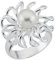 Vinani Ring Blume Süßwasserzuchtperle glänzend verschlungen breit Sterling Silber 925 Perle Natur Größe 54 (17.2) 2RPK54