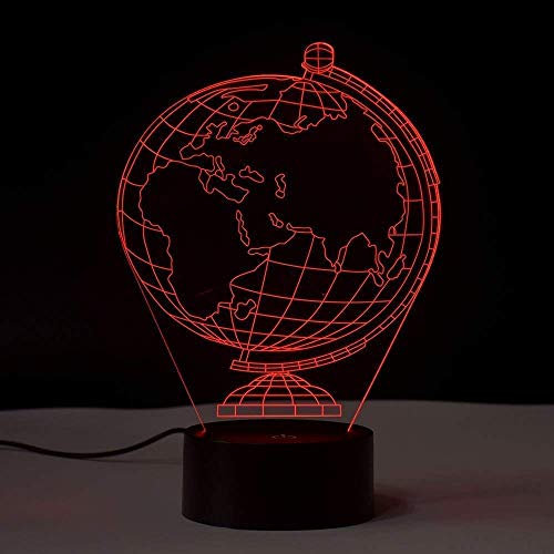 HPBN8 Ltd 3D Globus Erde Optical Illusions Nacht Licht LED Lampen Tolle 7 Farbwechsel Berühren Tabelle Schreibtisch USB-Kabel für Kinder Schlafzimmer Geburtstagsgeschenke Geschenk