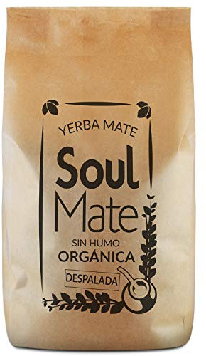Yerba Mate Bio Soul Mate Orgánica Despalada – 100% Feuilles, Sans Fumée, Goût Pur & Énergisant