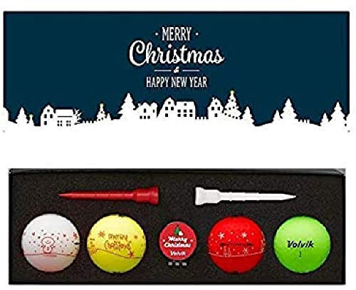 Volvik Christmas Pack Geschenkpackung Golfbälle, Weihnachts-Tees/Marker, 1DZ