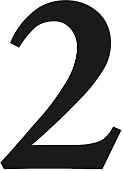 Zahlen-Aufkleber Nr. 2 in schwarz I Höhe 30 cm I selbstklebende Haus-Nummer, Ziffer zum Aufkleben für Außen, Briefkasten, Tür I wetterfest I kfz_473_2