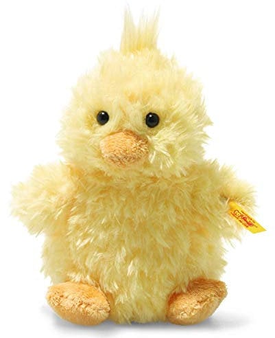 Steiff 073892 - Original Plüschtier Pipsy Küken, Soft Cuddly Friends Kuscheltier ca. 14 cm, Markenplüsch mit Knopf im Ohr, Schmusefreund für Babys von Geburt an, gelb