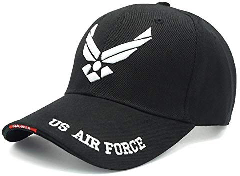 AJSJ Männer Eagle Swat Tactical Baseball Cap Arcotton Knochen Verstellbar Männlich Outdoor Navy Cap Gorras, Air Force Schwarz