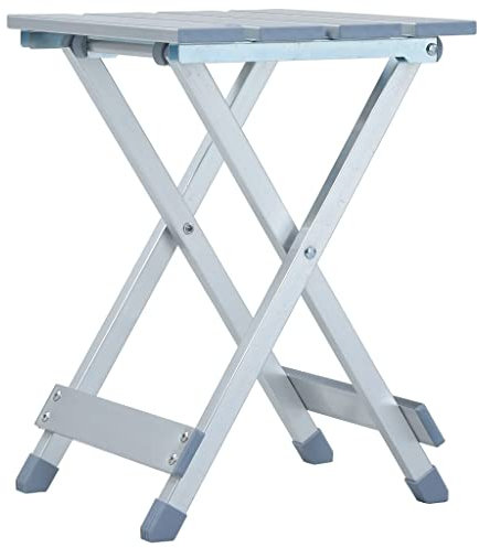 vidaXL Sgabello da campeggio in alluminio, 28 x 26 x 39 cm