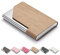 FACATH Porte-Cartes de Visite, étui en Cuir Microfibre de Luxe, Porte-Cartes en métal, Porte-Carte Fin, Porte-Cartes de Visite pour Homme et Femme avec Fermeture magnétique (Abricot)