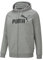 PUMA Felpa con zip integrale e logo grande Essentials uomo S Medium Gray Heather