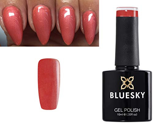 Bluesky GEL POLISH CORAL REEF SALMON PINK SHIMMER COLOR Nail CS32 UV LED Soak Off 10ml