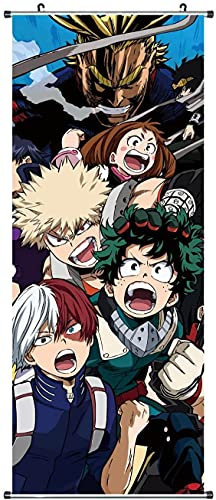 Großes My Hero Academia Rollbild | Kakemono aus Stoff | Poster 100x40cm | Motiv: Izuku Midoriya & friends