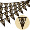 60th birthday bunting, Happy Banner Bunting Flags, 40 Pieces Triangle Gold Black Glitter Diamond by Numbers 60th Birthday Anniversary Theme Party Decoration Supplies