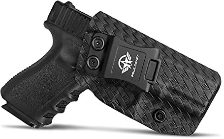 Glock 19 Holster, Carbon Fiber Kydex Holster IWB for Glock 19 19X Glock 23 Glock 25 Glock 32 Glock 45 (Gen 3 4 5) Pistol Case - Innen Bund verdeckt tragen Holster Glock 19 IWB (Black, Right)