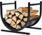 COSTWAY Kaminholzregal Metall, Brennholzregal für Innen und Aussen, U-förmiges Feuerholzregal mit stabilem Sockel & Griffen, Kaminholzständer, 43 x 37 x 39,5 cm