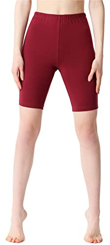 Bellivalini Damen Kurze Leggings aus Baumwolle BLV50-200 (Weinrot, L)