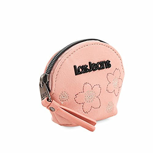 Lois - Porte Monnaie Femme - Porte Monnaie Cuir Souple Petit Format - Porte Feuille Feminin - Petit Porte Monnaie Femme Multi Rangements Anti RFID, Rose