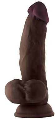 Shaft Model N 19,05 cm Liquid Silicone Dong With Balls Mahogany Black