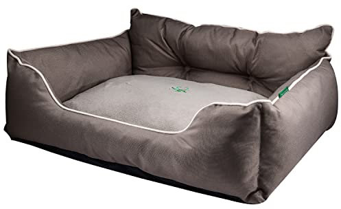 UNITED COLORS OF BENETTON. Pets - Hundebett, Ergonomisches Bett für Mittelgroße Hunde, Aus Polyester, Waschmasschinegeeignet, Braun, Größe L, 75x60x20 cm