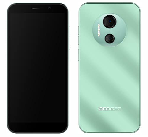 DOOGEE Android 12 Smartphone Offerta X97, Helio A22 Quad Core 3GB+16GB, Doppia Fotocamera 8MP, 6,0’’ HD+ Telefono Cellulare, DUAL SIM+SD (3 Slot per Schede), Type-C GPS Sblocco Facciale Verde