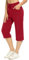 Totatuit 100% Baumwolle Caprihose Damen 3/4 Jogginghose Sommer Kurz Sweathose Freizeit Hose mit Tasche